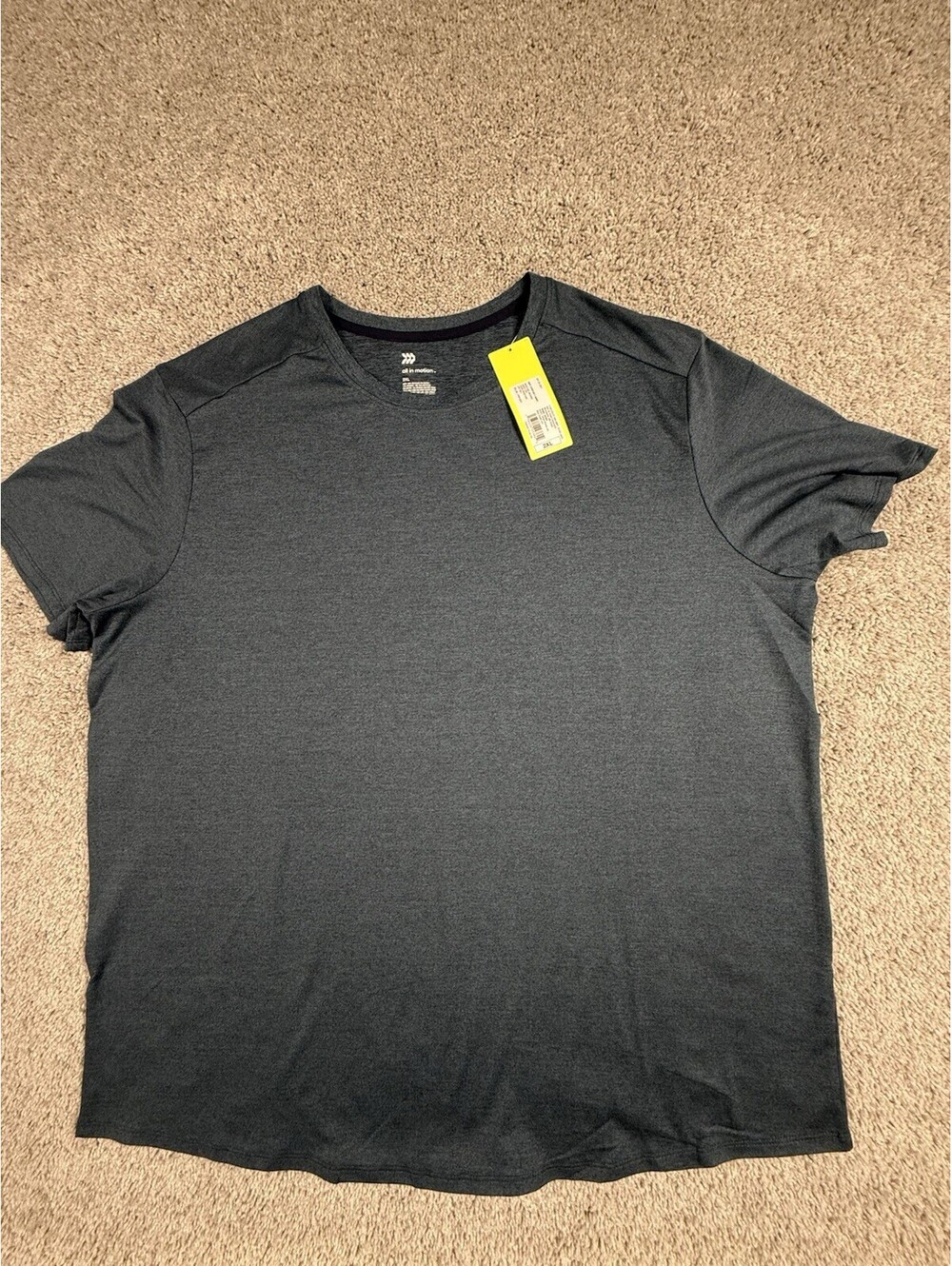 NWT All In Motion Men’s T Shirt Microfiber Heavyweight Size 2XL Blue